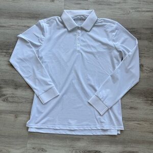 Classic White Long Sleeve Polo Shirt Women’s Large L